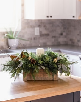 Holiday Rustic Center Piece Flower Arrangement