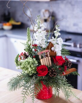 Holiday Fireside Flower Arrangement
