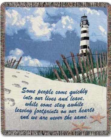 Footprints on the Heart Tapestry Afghan Gifts