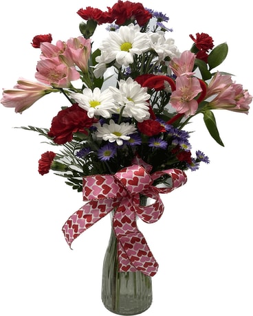 Valentine Themed Designer's Choice Flower Arrangement