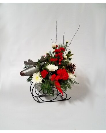 Reindeer Games Flower Arrangement