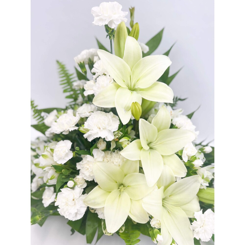 Peaceful White Lilies Basket in Arlington, Carrolton & Plano