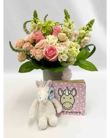 Soft Touch for New Baby Flower Arrangement