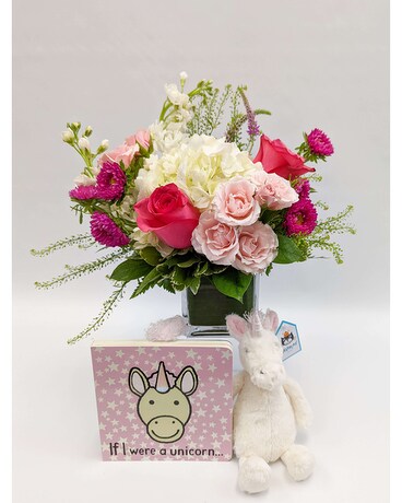 Pretty Lady for New Baby Flower Arrangement