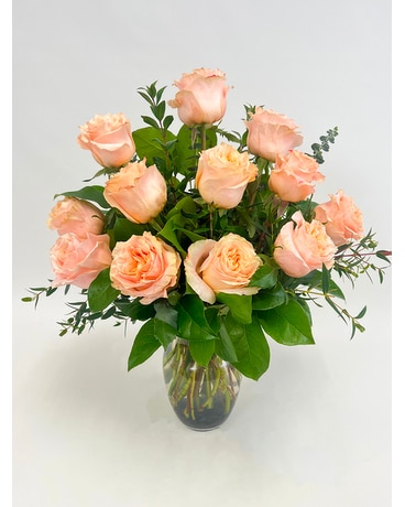 One Dozen Princess Crown Roses Flower Arrangement