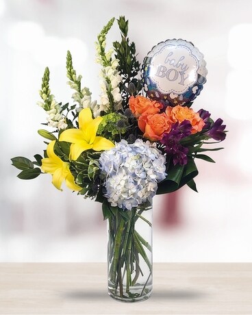 little boy flowers