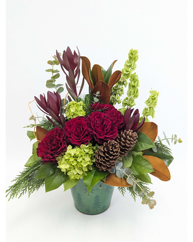 Festive Evergreen Deluxe Flower Arrangement