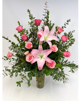 Luxury Rose Arrangement - Pink Flower Arrangement