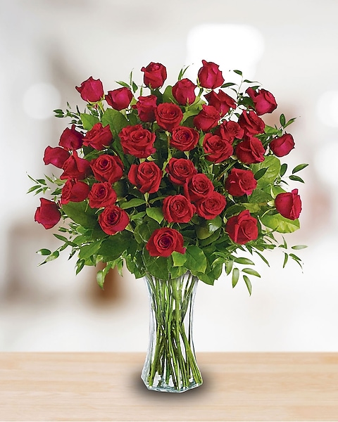 Three Dozen Red Roses Flower Arrangement