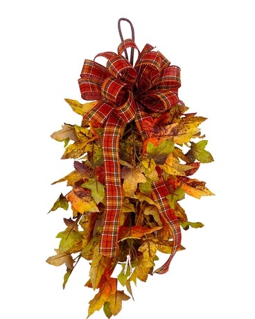 Falling Leaves Teardrop Wreath