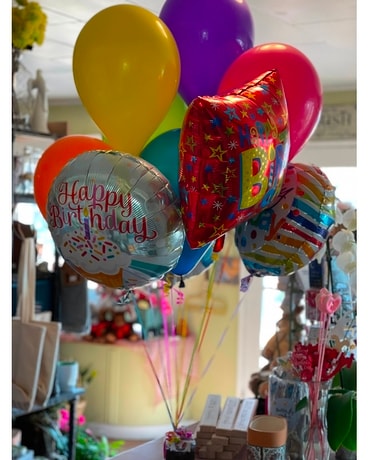 Balloon and Chocolate Bouquet Flower Arrangement