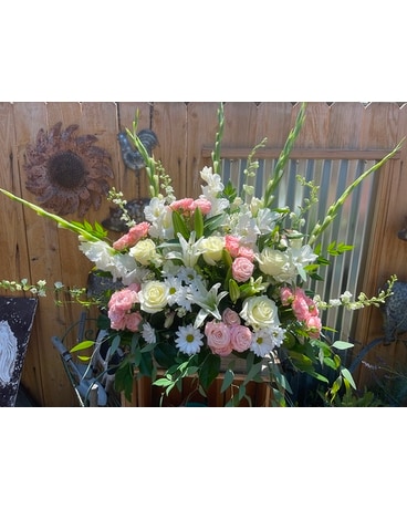 Pink Basket Flower Arrangement