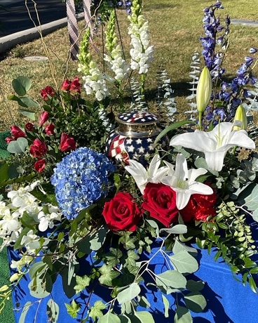 Custom Sympathy Urn Arrangement Flower Arrangement