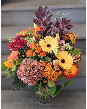 Autumnal Vase Design Flower Arrangement