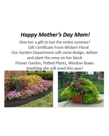 Mother S Day Annual Planting Gift Cert In Escanaba Mi Wickert Fl Mother S Day Annual Planting Gift Cert