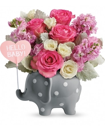 Teleflora's Hello Sweet Baby - Pink Flower Arrangement