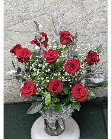 Winter Roses Flower Arrangement