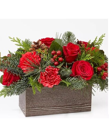 Christmas Cabin Bouquet Flower Arrangement