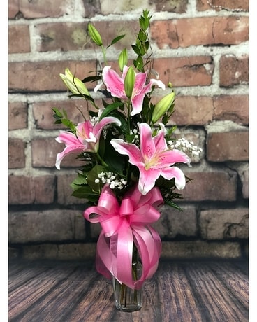 Lovely Lily Bud Vase Flower Arrangement