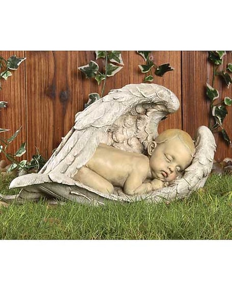 Angels Figurines Guardian Angel Wings Sleeping Baby In Angel Wings ...