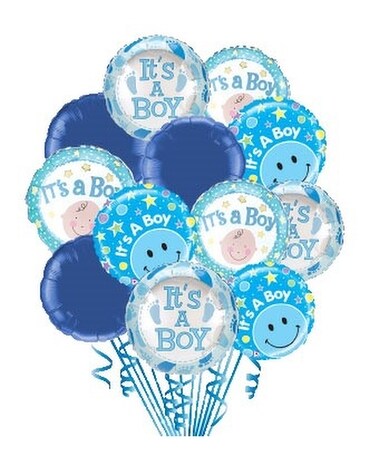 It's A Boy Balloons Flower Arrangement