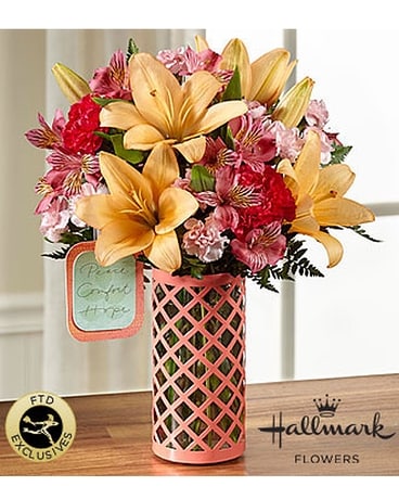Peace Comfort and Hope Flower Arrangement