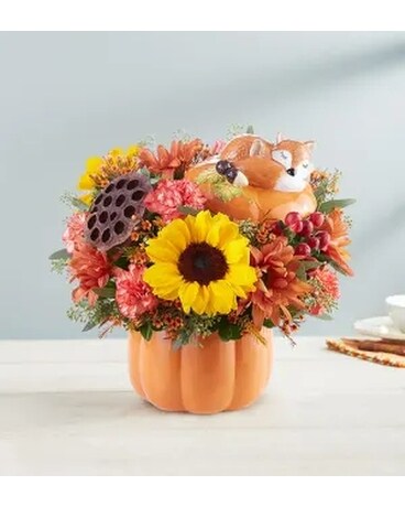 Pumpkin N' Posies Flower Arrangement