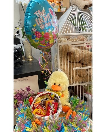 Ducky Easter Basket Flower Arrangement