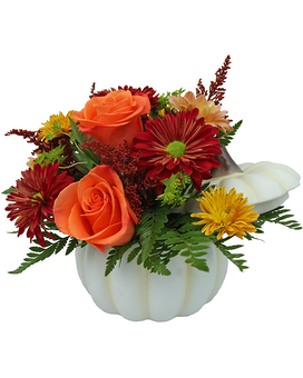 Pretty Pumpkin Flower Arrangement