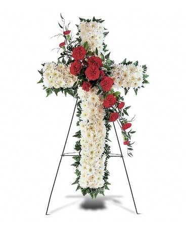 Hope and Honor Cross Flower Arrangement
