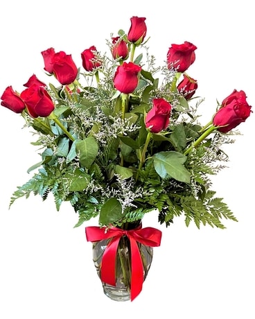 18 Red Roses Flower Arrangement