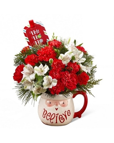 Believe Mug Bouquet Flower Arrangement