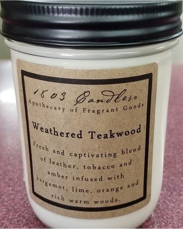 1803 Soy Candle Weathered Teakwood Jar Candle