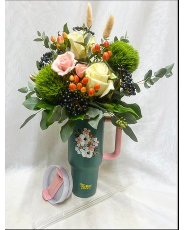 Trendy Travel Arrangement - Sage Flower Arrangement