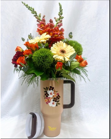 Trendy Travel Arrangement - Mocha Flower Arrangement