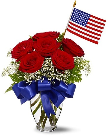 Star Spangled Roses Bouquet Flower Arrangement