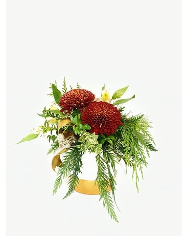 Rustic Ribbon Flower Arrangement