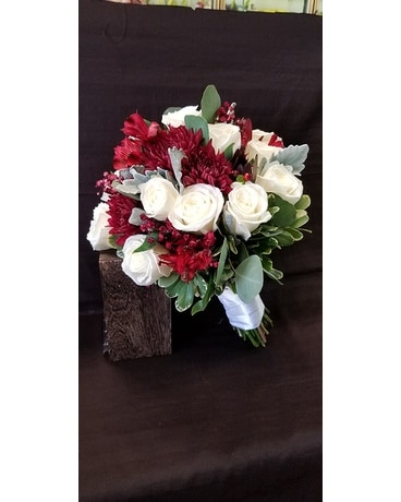 Rustic Burgundy Accents Flower Arrangement