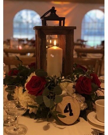 Lantern Tables Flower Arrangement