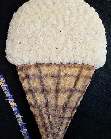 Ice Cream Cone Standing Spray Flower Arrangement