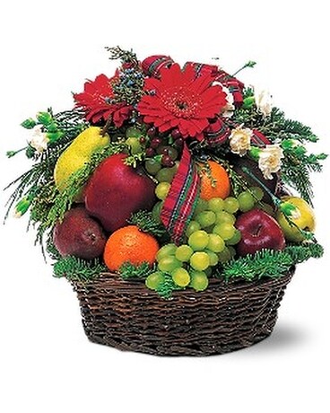 Fabulous Fruit Basket Flower Arrangement