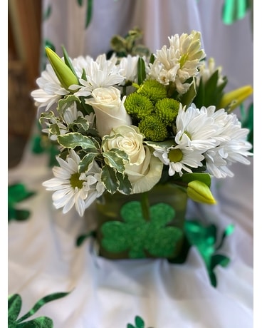 Shamrock Cube Flower Arrangement