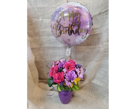 Purple Congratulation Flower Arrangement