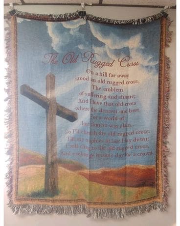 Old Rugged Cross Throw Flower Arrangement
