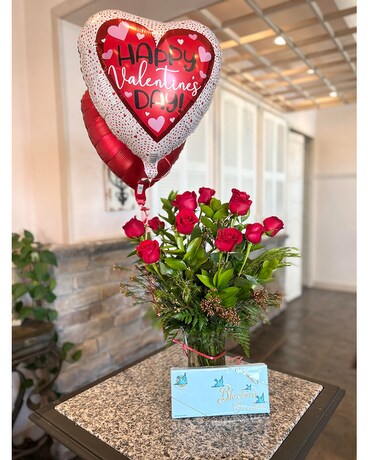 Dozen Rose Package Flower Arrangement