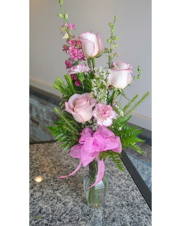 Bubble Gum Enchantment Vase Flower Arrangement