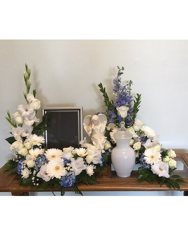 Angels on High Serpentine Sympathy Arrangement