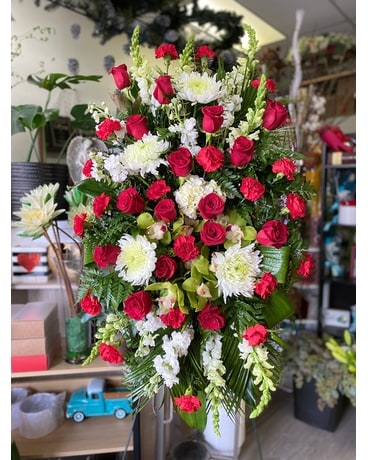 Large standing spray Funeral Arrangement