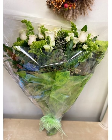 Large bouquet of green and white flowers by vivian Bouquet