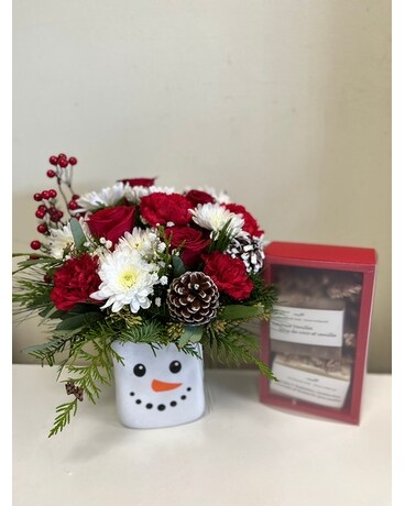 Festive frosty bouquet by Vivian Flower Arrangement